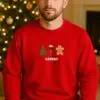 Unisex pašiltintas kalėdinis džemperis su „emoji“ dizainu — užrašu, vardu ar dovanai. Ribotas kiekis, dydžiai S–XL, tik 20€!