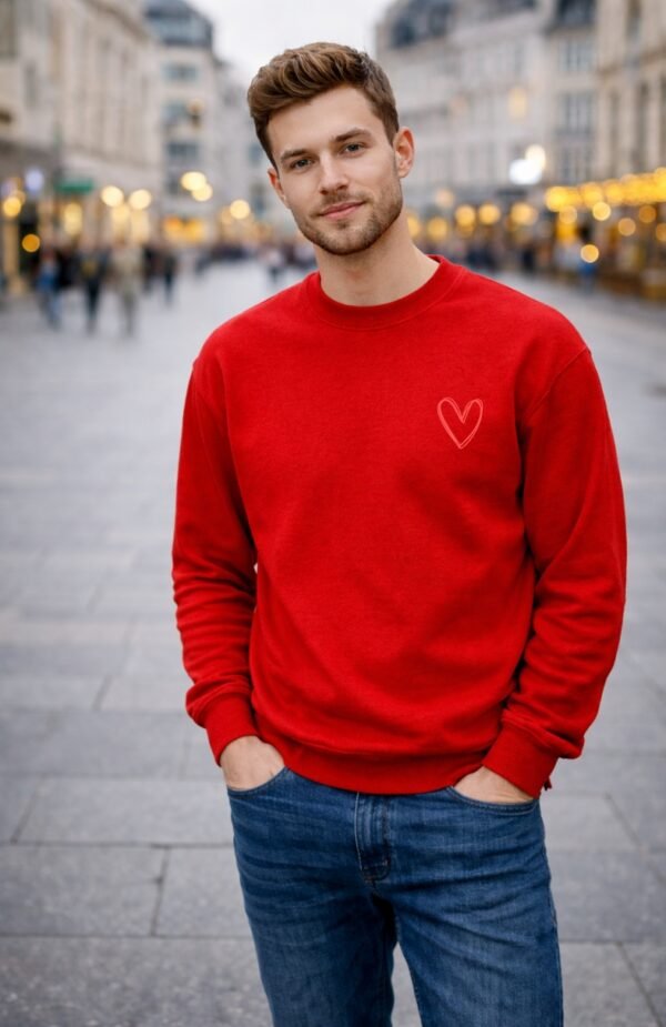 vyr. dzemperis, minimalistine širdute Valentino džemperis „Minimal Love“ (Unisex)