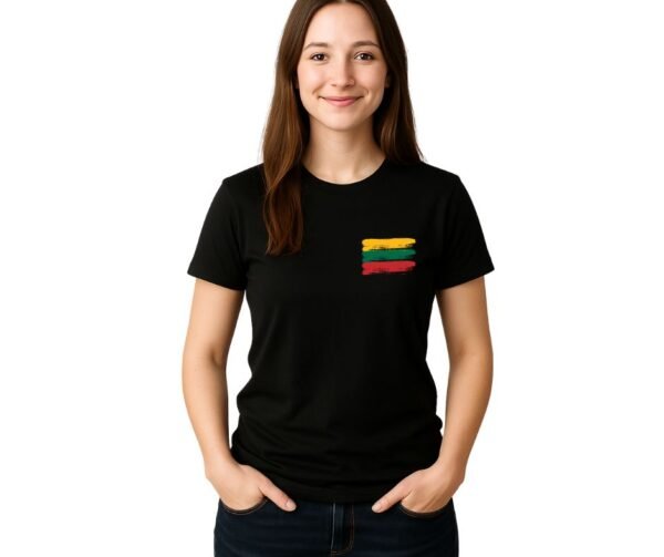 Marškinėliai su stilizuota Lietuvos vėliava (100% medvilnė)