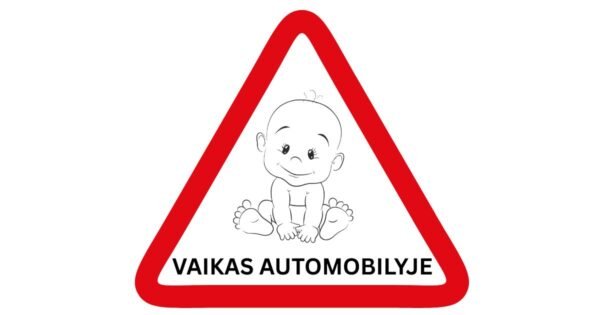 Lipdukas automobiliui „Vaikas automobilyje“